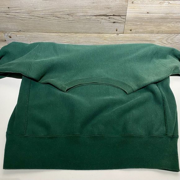 Vintage Champion Reverse Weave Sweatshirt Green 90s Spell Out Logo Men’s XL USA - Picture 11 of 14